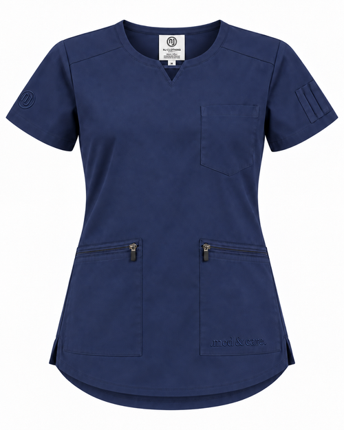 Kasack Damen – NJ 01 – Navy Blue – Vorderansicht – Etwas verlängert