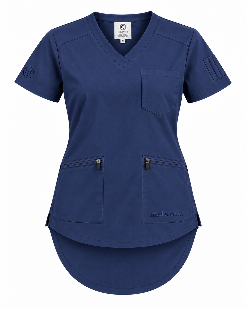 Kasack Damen – NJ 02 – Navy Blue – Vorderansicht – Lang
